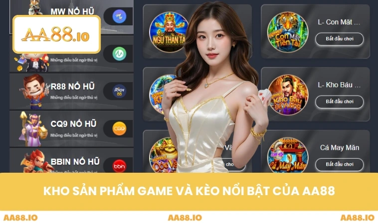 Kho sản phẩm game và kèo nổi bật của AA88v