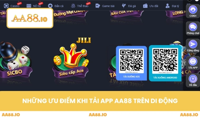 Những ưu điểm khi tải app AA88 trên di động