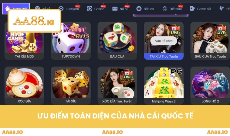 Giới Thiệu AA88 3 Ưu điểm toàn diện của nhà cái quốc tế