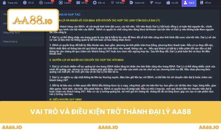 Đại Lý AA88 1 Vai trò và điều kiện trở thành đại lý AA88