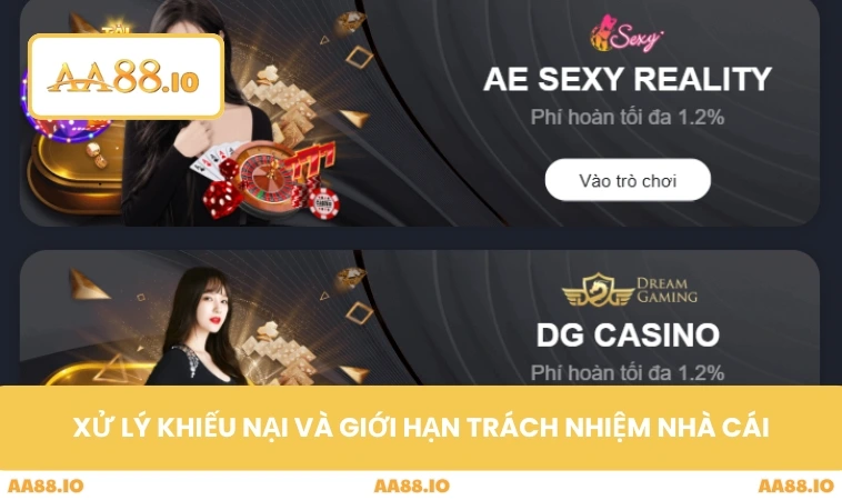 Xử lý khiếu nại và giới hạn trách nhiệm nhà cái